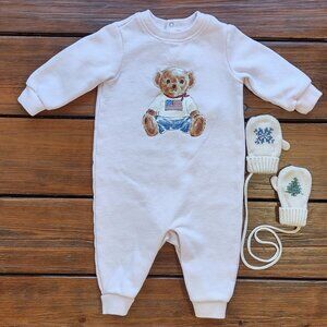 Ralph Lauren PINK One Piece with Bear Design